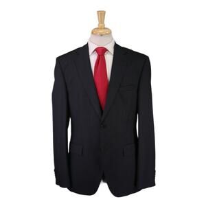 Hugo Boss Men's Suit Johnstons/Lenon Black Check 2-Btn Wool Suit 42R